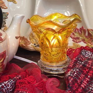 NWT! Citrine Yellow Fragrance Oil Wax Salt Warming Lamp
